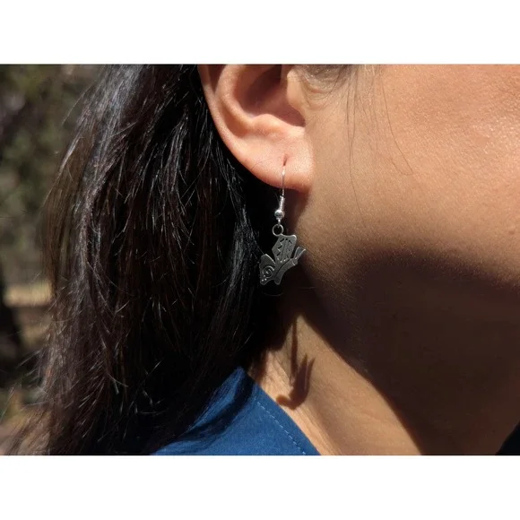 Navajo Jewelry‎ Silver Earrings BUTTERFLY Native American Tribal Jewelry ***